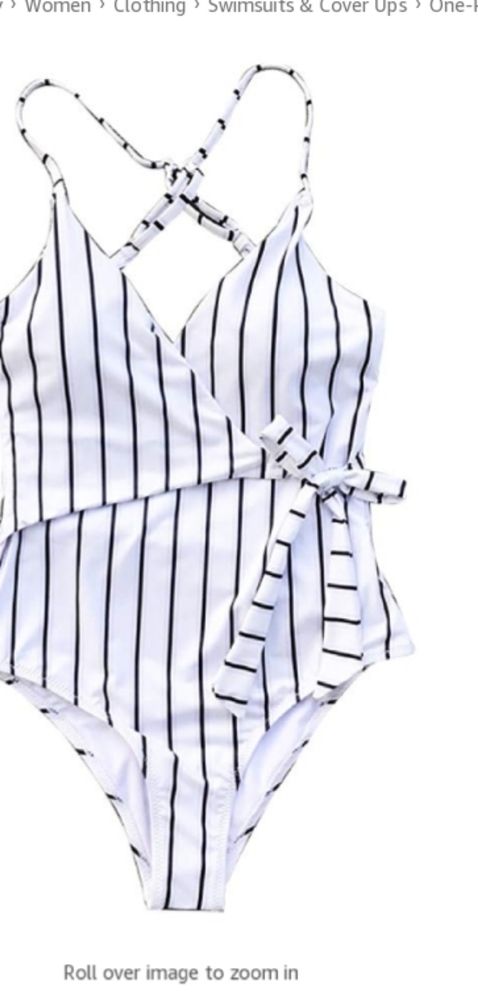 CUPSHE STAY YOUNG BLACK & WHITE SWIMSUIT